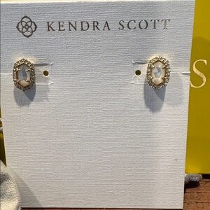 Kendra Scott Cade mother of pearl and CZ Stud Earrings